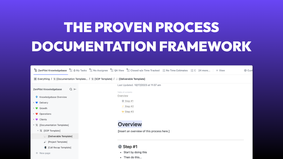 The Proven Process Documentation Framework from a ZenPilot Process Pro