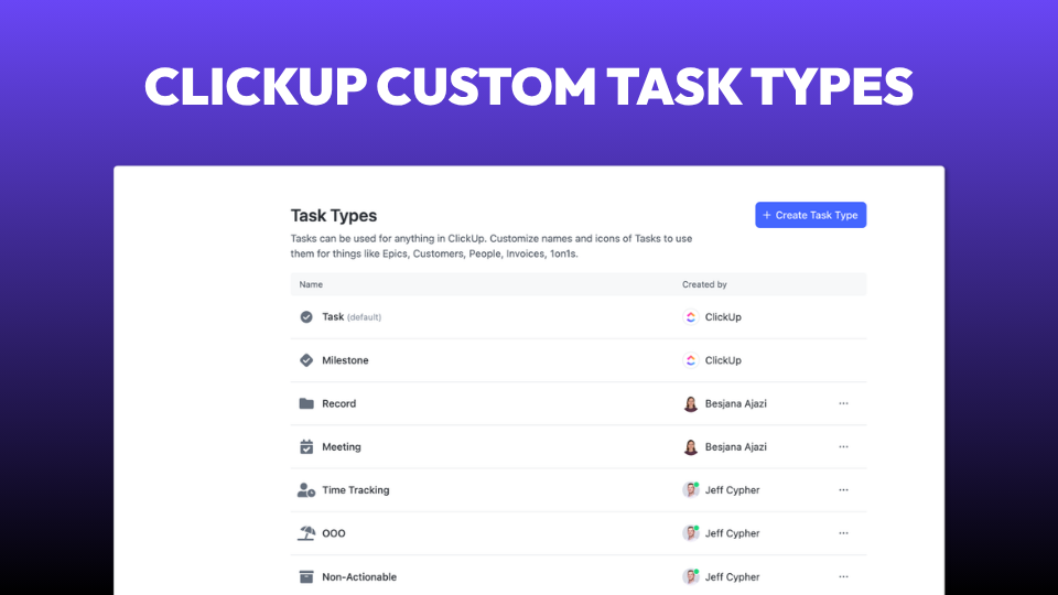 How to Use ClickUp's Custom Task Types