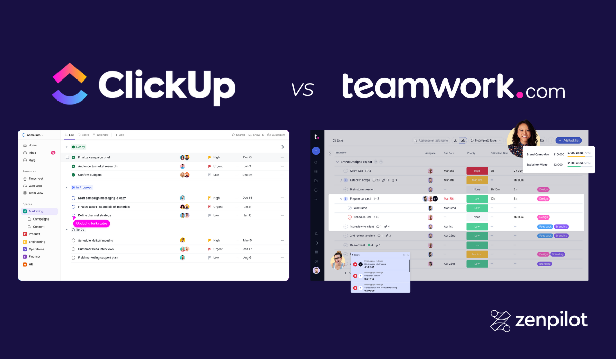 ClickUp vs Teamwork.com for Agencies