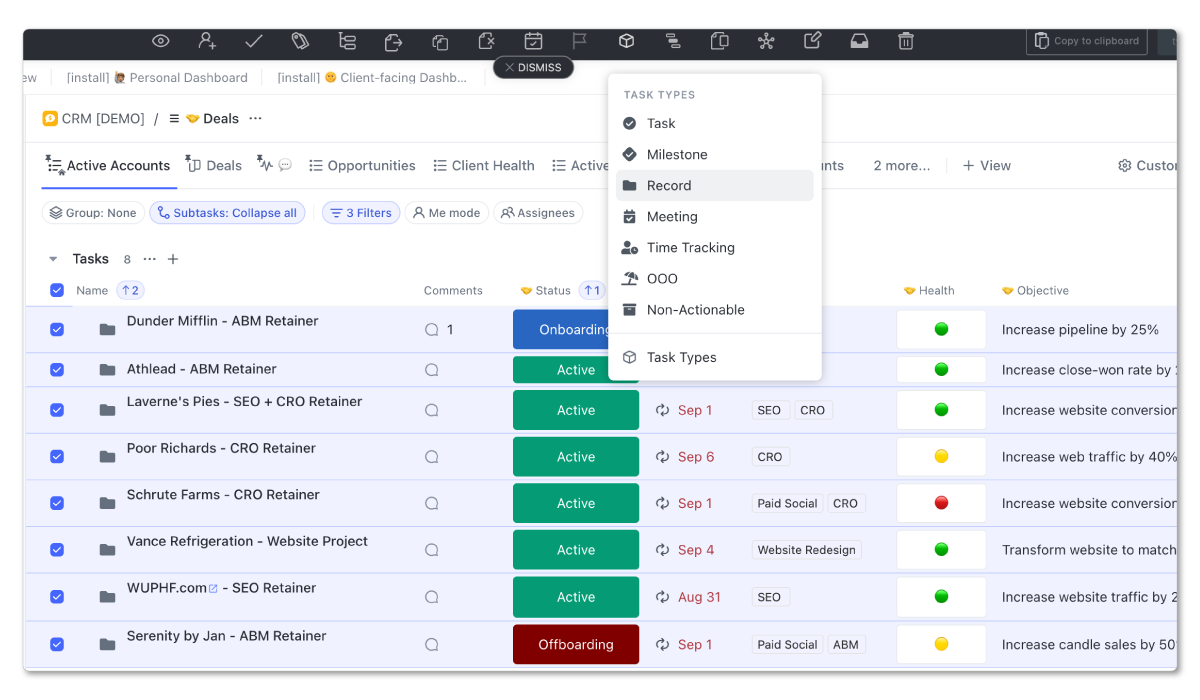 Bulk Edit Task Types