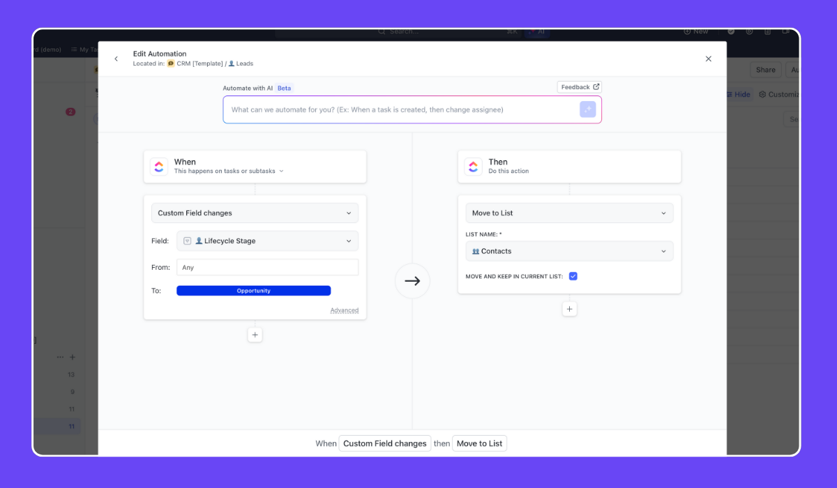 ClickUp Lead Tracker - Convert Leads to Contacts
