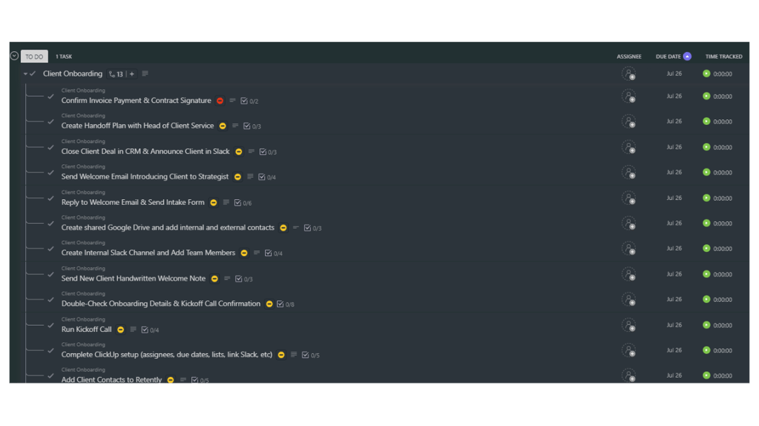 Client Onboarding ClickUp Template preview